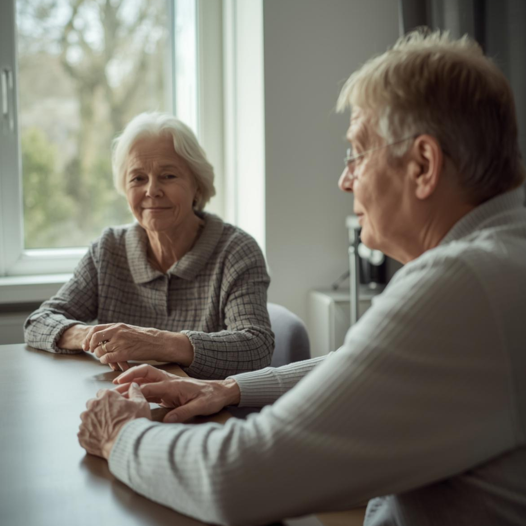 Beratungsgespräch im Hörstudio